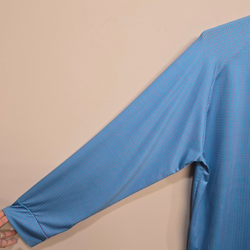 Birdie Bound Quarter Zip Pullover Mens 2XL Blue Pink Houndstooth Golf Golfcore gallery
