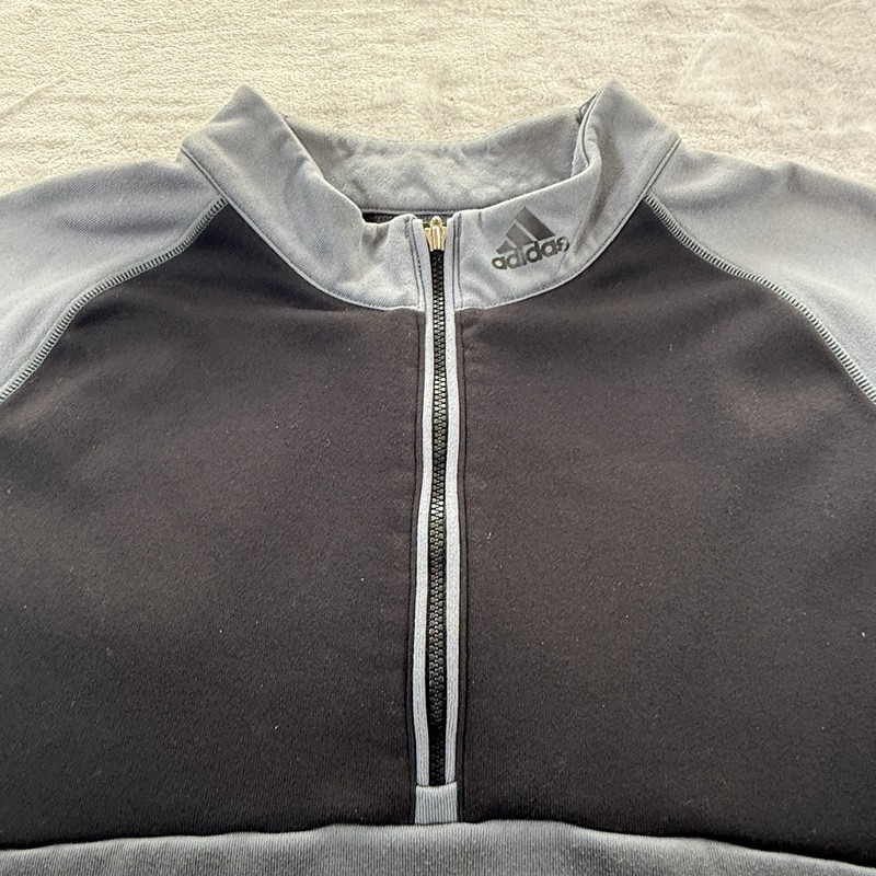 Men’s Adidas Climawarm 1/4 zip pullover sweatshirt in gray& black, PreOwned, L gallery