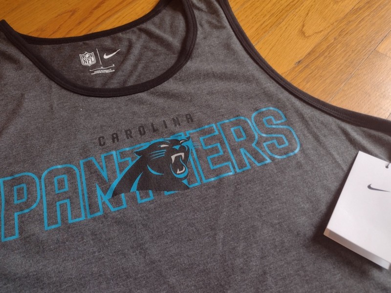 NWT, $35. MSRP, Nike Men's Carolina Panthers Graphic Tank Top Activewear gallery
