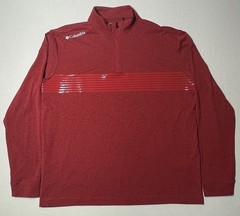Columbia Heathered Red Omni-Wick Dynamic 1/4 Zip Pullover Golf Shirt Mens Large