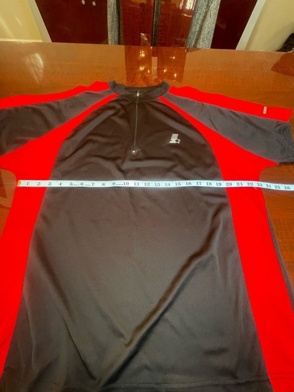 Starter Dri-Star 1/4 Zip Pullover Men's L Black Red Short Sleeve Athletic Shirt gallery