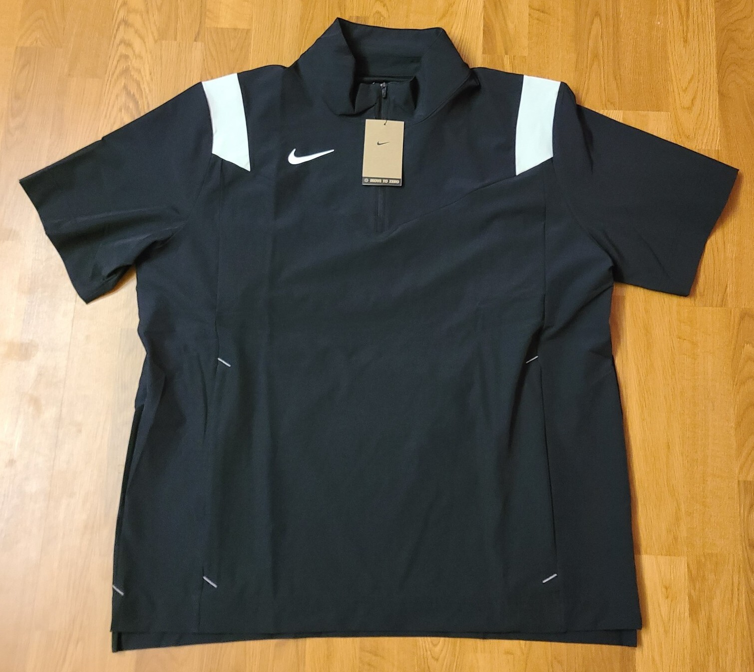 $80 Nike Men's Medium Coach Performance S/S Sideline Black Jacket DJ5113-010 NWT gallery