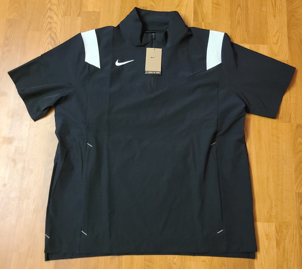 $80 Nike Men's Medium Coach Performance S/S Sideline Black Jacket DJ5113-010 NWT