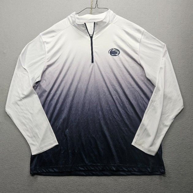 Penn State Colosseum Mens Size XL White Navy Long Sleeve Quarter Zip Top gallery