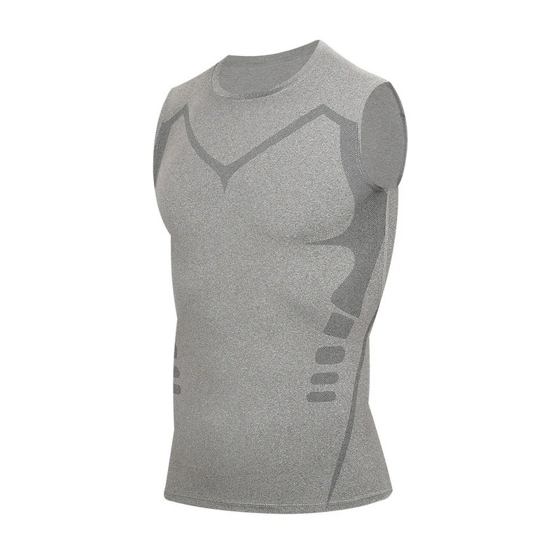 Ionic Shaping Vest For Men Ice-Silk Slimming Vest Body Shaper Compression Shirts gallery