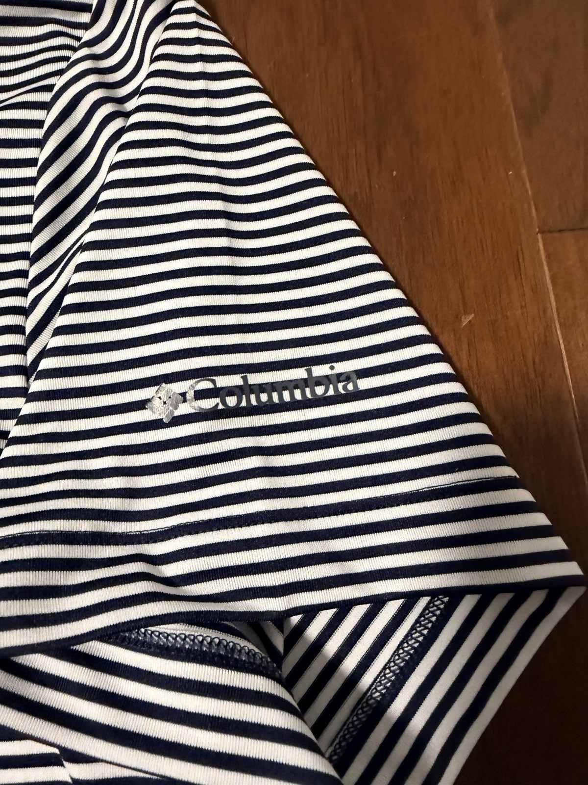 EUC Mens University of Virginia UVA Golf Shirt, Navy Stripe, Sz Small, Colombia gallery