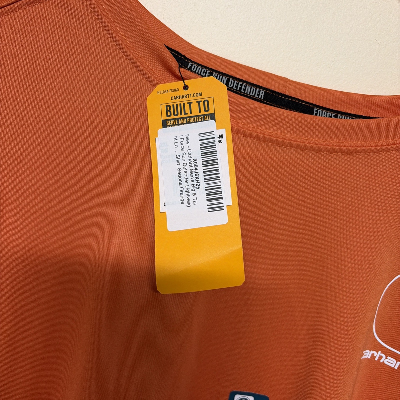 Carhartt Force Sun Defender 2XL Orange Relaxed Fit UV Protection Men's T-Shirt gallery