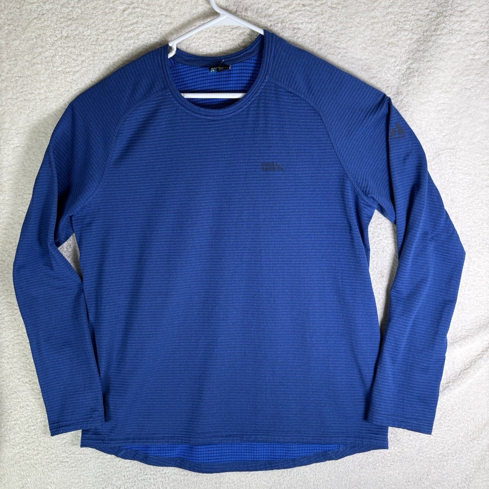 Eddie Bauer First Ascent Thermal Shirt Men XL Blue Long Sleeve Base Layer Waffle