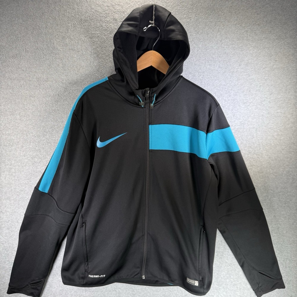Nike Men’s GPX Training Size XL Full Zip Hooded Soccer Jacket Therma-Fit Black