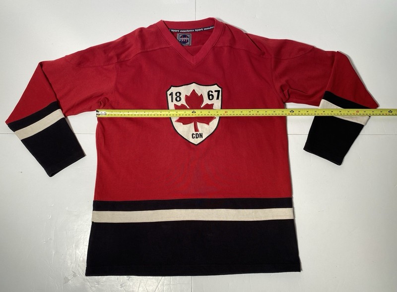 Vintage Mondetta Sport Canada Special Edition Jersey Men’s Sz XL Red Black 1867 gallery