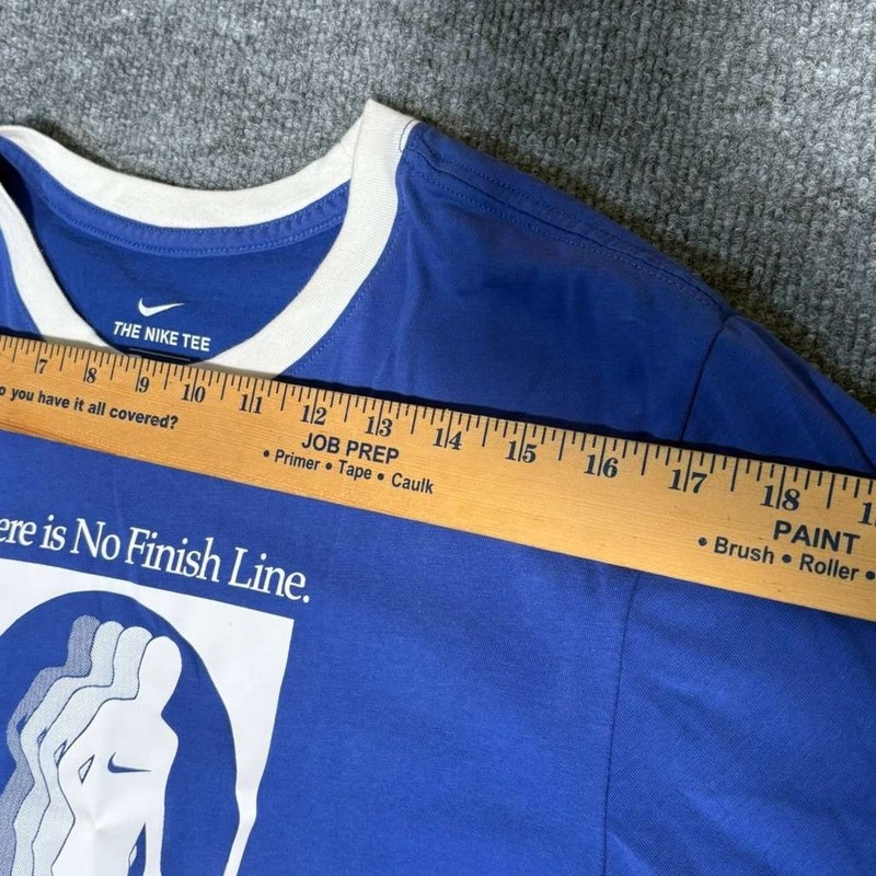 Nike Dri-Fit Running Tee Mens M Blue “There Is No Finish Line” Retro Shirt gallery