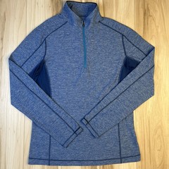 Lululemon Surge Warm 1/4 Zip Pullover Men’s Large Blue Long Heathered Sleeve EUC