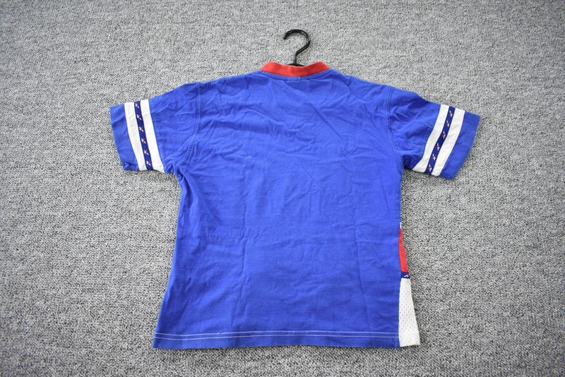 Vintage 90s Reebok Tee Mens XS Blue Red Spell Out Color Block Short Sleeve gallery