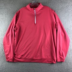 Peter Millar Perth Melange Performance 1/4 Zip Pullover Men Large Red Stretch