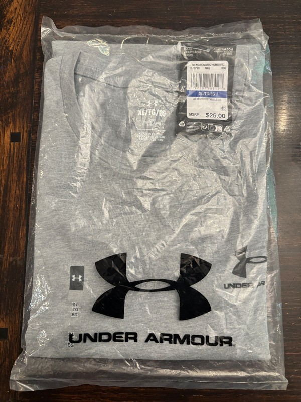 Under Armour Men's Heather Grey Logo Short-Sleeve T-Shirt XL NEW FREE SHIP!! gallery