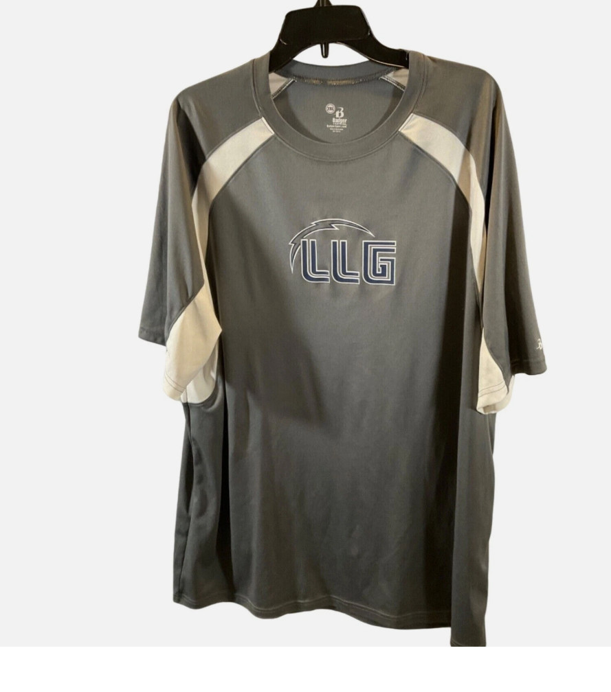 Badger Sport Shirt Mens 2XL Gray LLG Raglan Athletic Performance Training Tee gallery