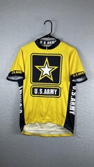 Primal Wear U.S. Army Cycling Jersey Mens Medium Yellow 1/4 Zip Shirt Graphic