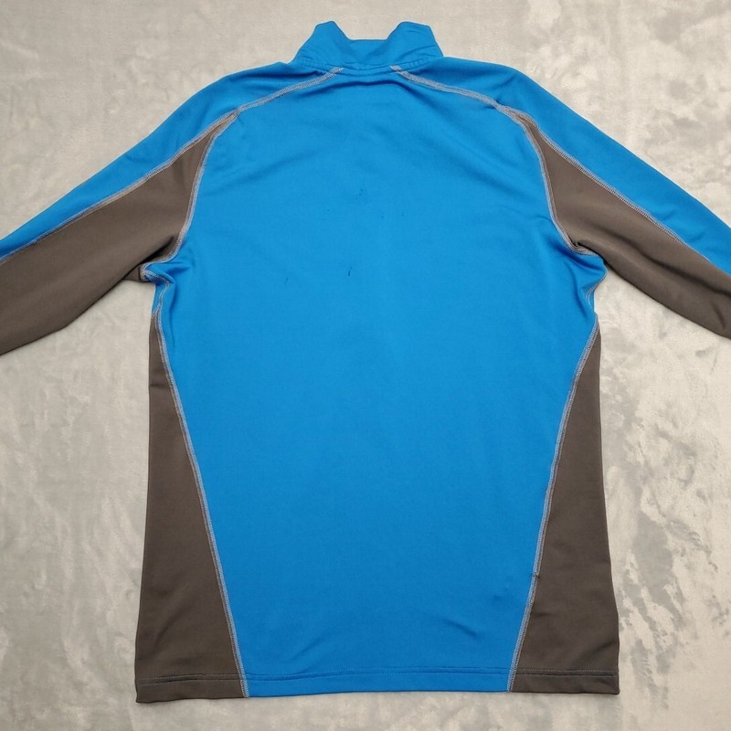 Eddie Bauer First Ascent Shirt Mens Medium Blue Freeheat Pro 1/2 Zip Pullover gallery