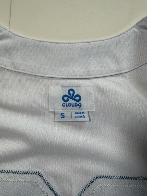 RARE Cloud9 Stratus White Button Baseball Jersey - Adult Small - Esports Gaming gallery