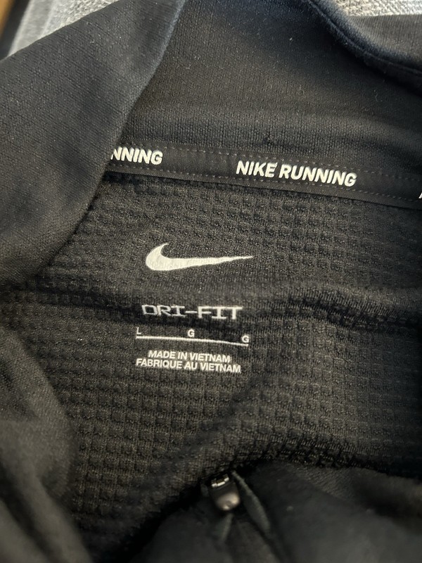 Nike Pacer 1/4 1/2 Zip Black Top Pullover Large L BV4755-010 gallery
