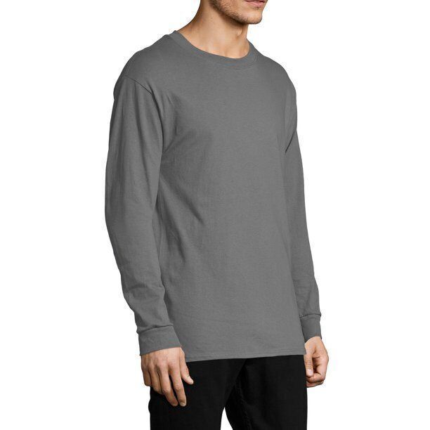 Hanes Men's ComfortSoft Long Sleeve Tee, Smoke Grey, 2XL gallery