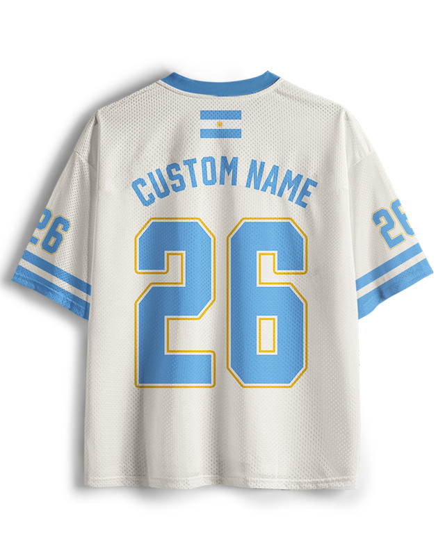 Custom Argentine Mesh Soccer Jersey, Argentine Football Jersey, Game Day Outfit gallery
