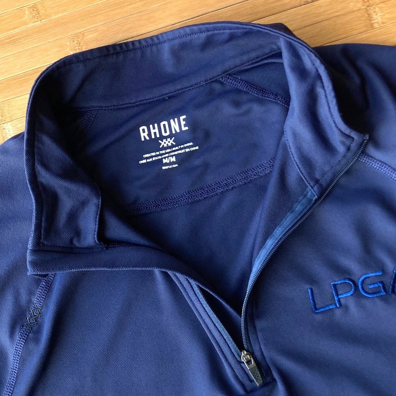 Rhone Session 1/4 Zip Performance Pullover Golf LPGA Logo Mens Medium M Blue gallery