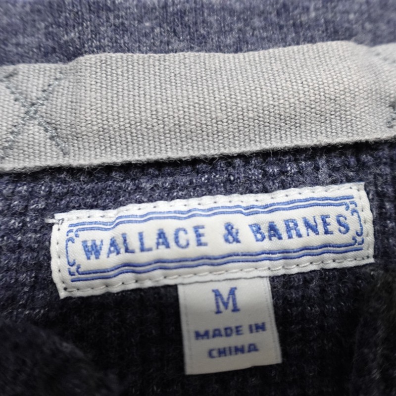 Wallace & Barnes Shirt Medium Blue Heather Long Sleeve Henley Thermal gallery