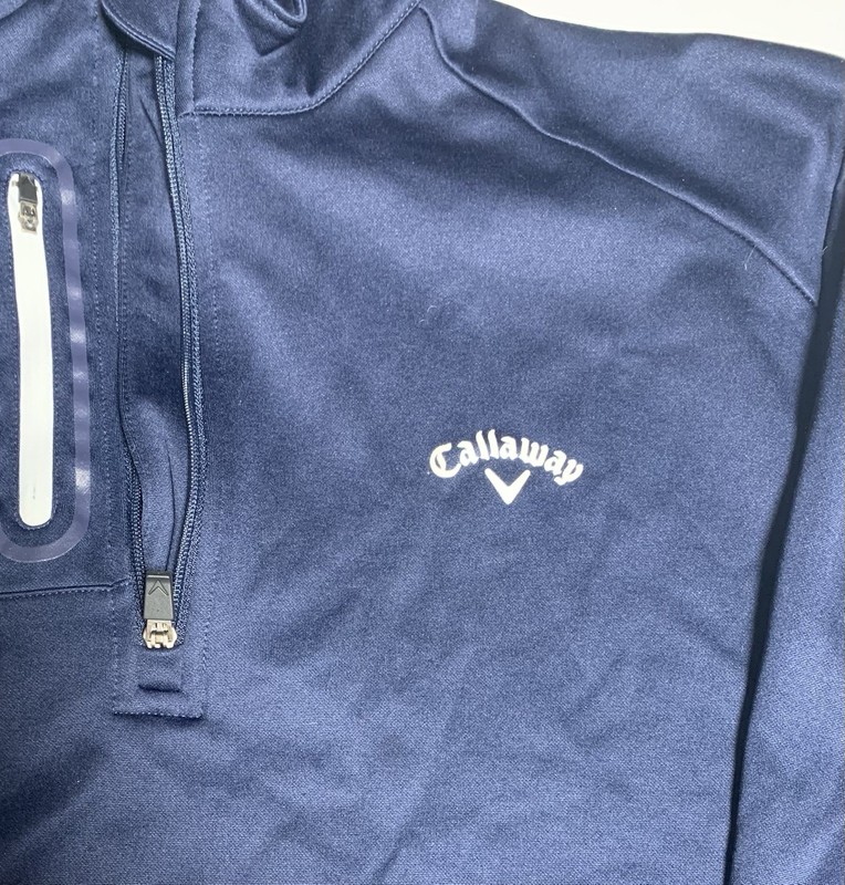 Callaway Golf Pullover Mens Large Navy 1/4 Zip Long Sleeve Athletic Top Pockets gallery