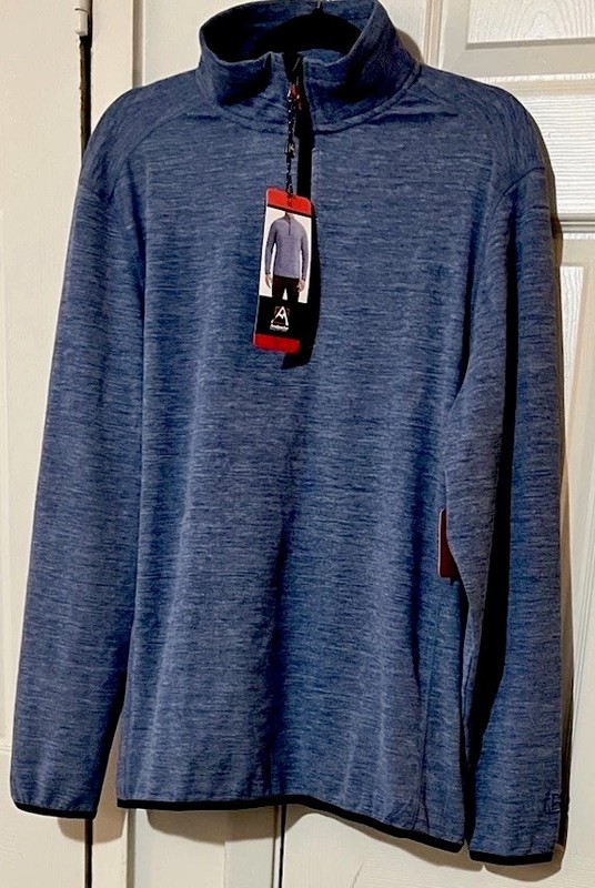 Avalanche Men's Quarter Zip Top Pullover Sweater 1/4 Zip Shirt Blue Medium gallery