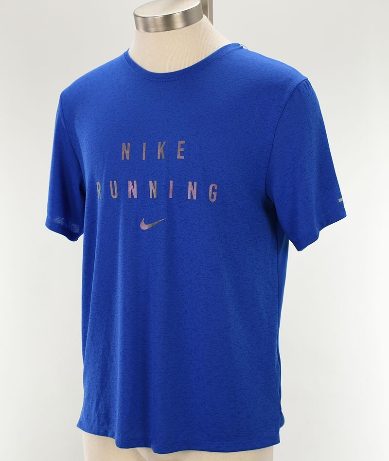 NIKE RUNNING Mens Game Royal Blue WILD RUN Short Sleeve T Shirt SMALL NWT