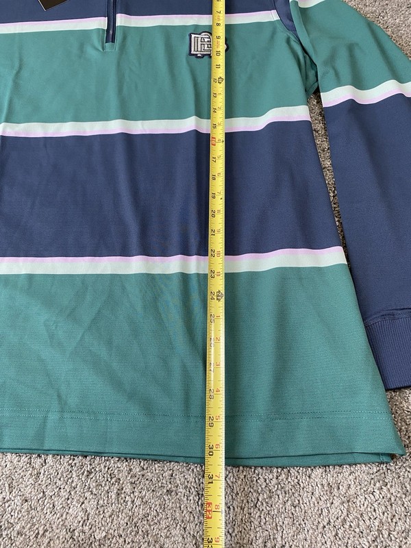Bad Birdie 1/4 Zip Long Sleeve Golf Pullover Men’s 2XL Striped Multi Colored NWT gallery