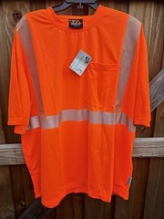 Visibility Enhanced Shirt Mens 3XL Orange Hi Vis Reflective 3M Scotchlite