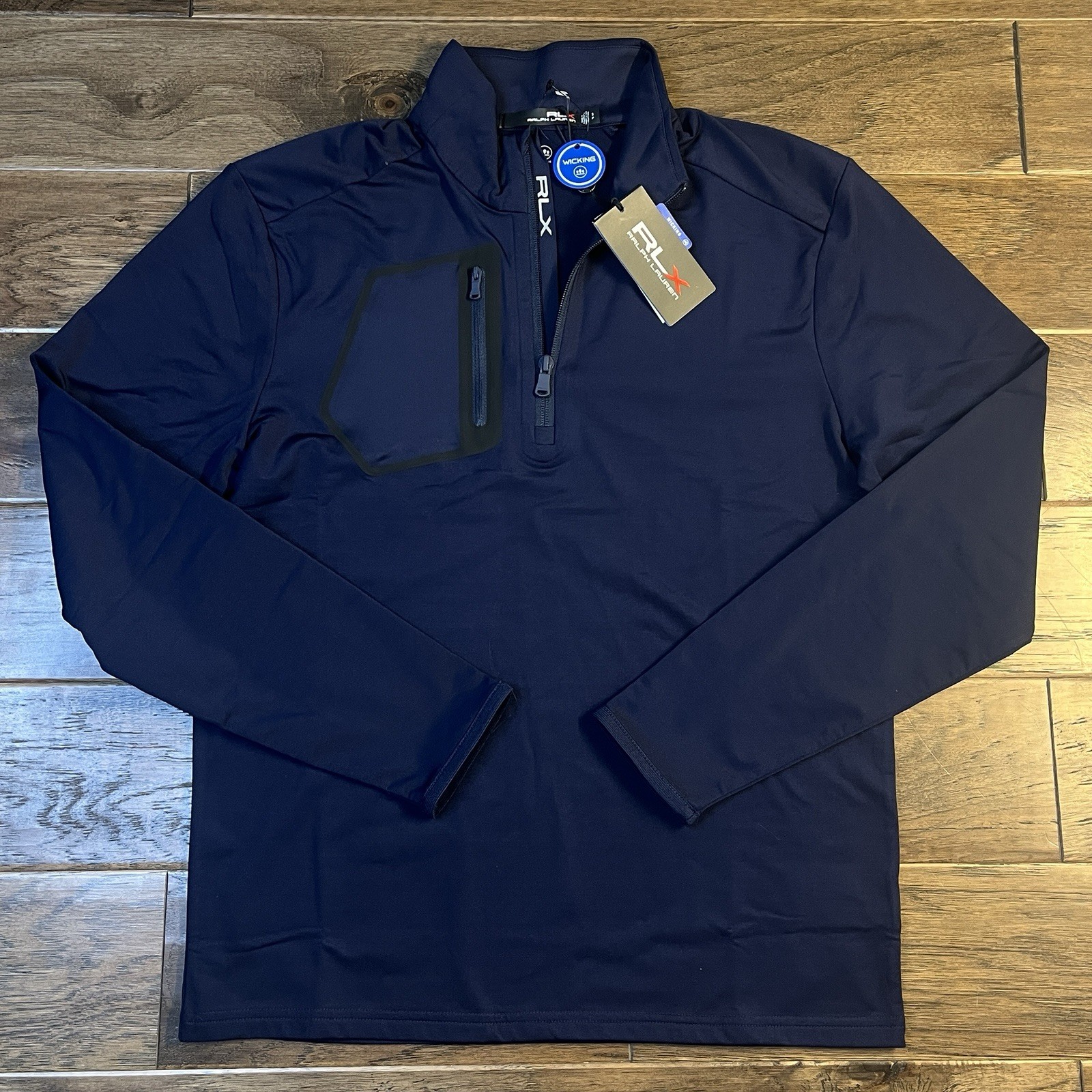 RLX Ralph Lauren Luxury Performance Jersey 1/4 Zip Pullover Blue Small New $125 gallery