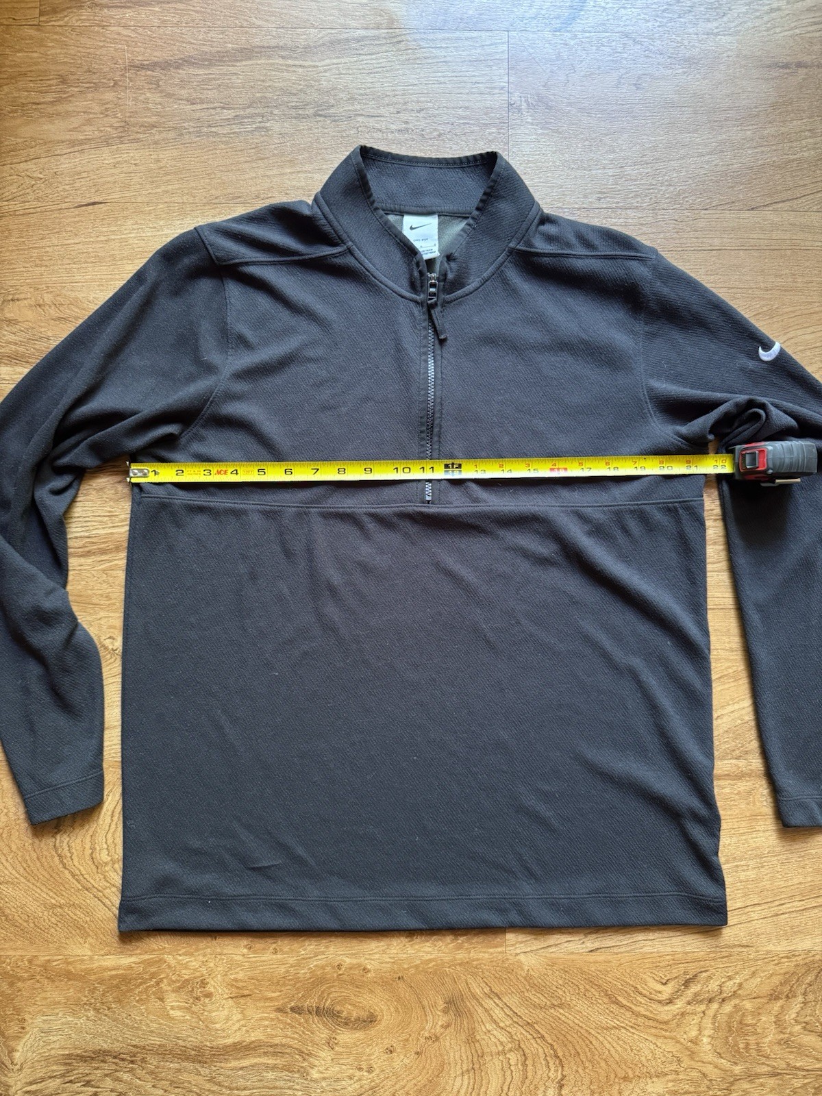 Nike Dri-FIT Men’s L Black 1/4 Zip Long Sleeve Mock Neck Pullover Tee gallery