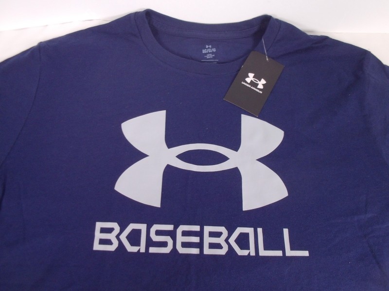 Under Armour Men's UA Baseball Icon Logo Short Sleeve T-Shirt XL Navy gallery