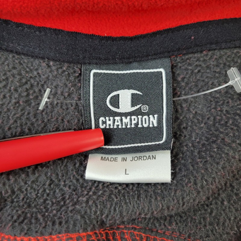 Champion 1/4 Zip Pullover Mens Large Red Performance Fleece Embroidery gallery