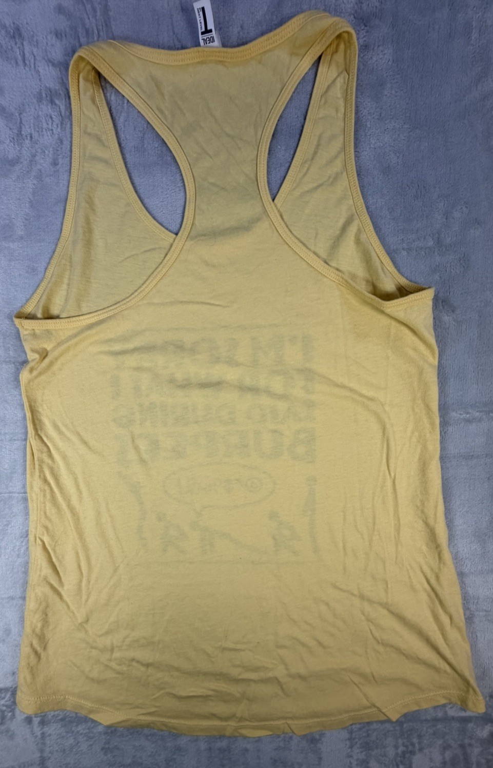 Men’s Funny Burpees Racerback Tank Top XL Yellow Workout Gym Crossfit Next Level gallery