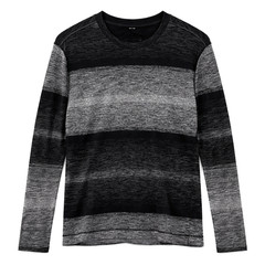 Lululemon Core Crew Long Sleeve Rulu Shirt Universal Stripe Men’s Size XL Black