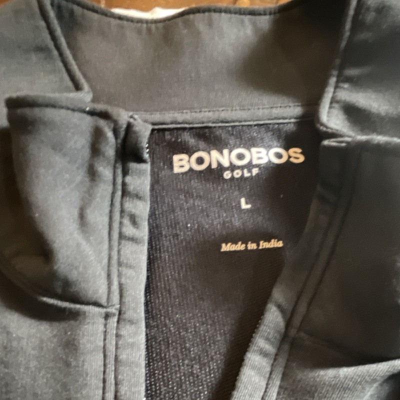 Bonobos Golf 1/4 Zip Mock Neck Pullover Black Men's L Zipper Pocket gallery