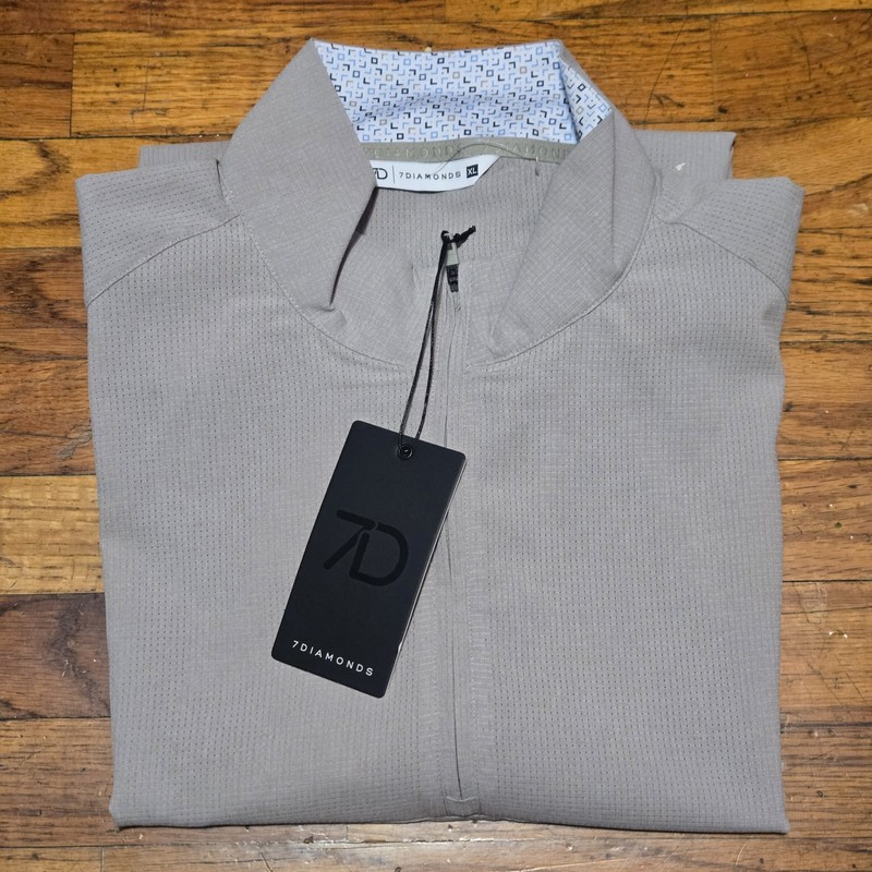 7 Diamonds Oxygenate 1/4 Zip Mens Pullover XL Anti-Odor Quick Dry Sand NWT gallery
