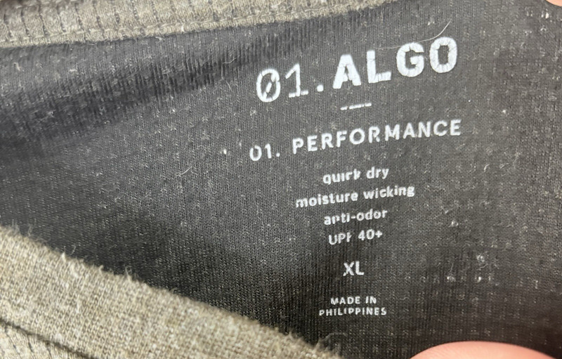 01 Algo Performance Shirt Mens XL Green Henley Quick Dry Wicking UV 40 gallery