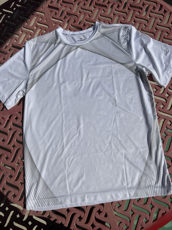 NordicTrack T Shirt Mens LARGE Performance Top NT-Dri White Gray gallery
