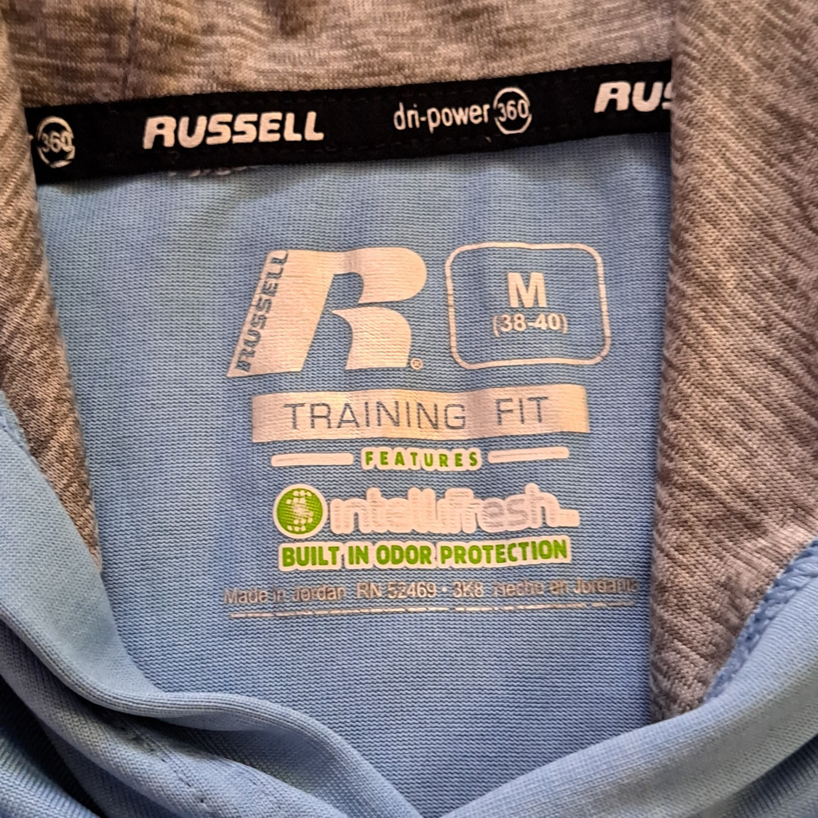 Russell Athletic Light Blue, Sleeveless Shirt With Hoodie, Size Medium gallery