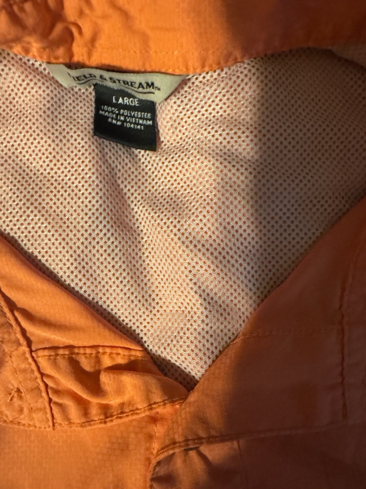 Field And Stream Short Sleeve Fishing Shirt Size L Orange “Smart Cool” Tech gallery