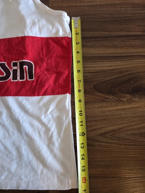 Vintage Dodger Tank Top Men's L Red White Wisconsin Badgers Late 80's *see Size* gallery