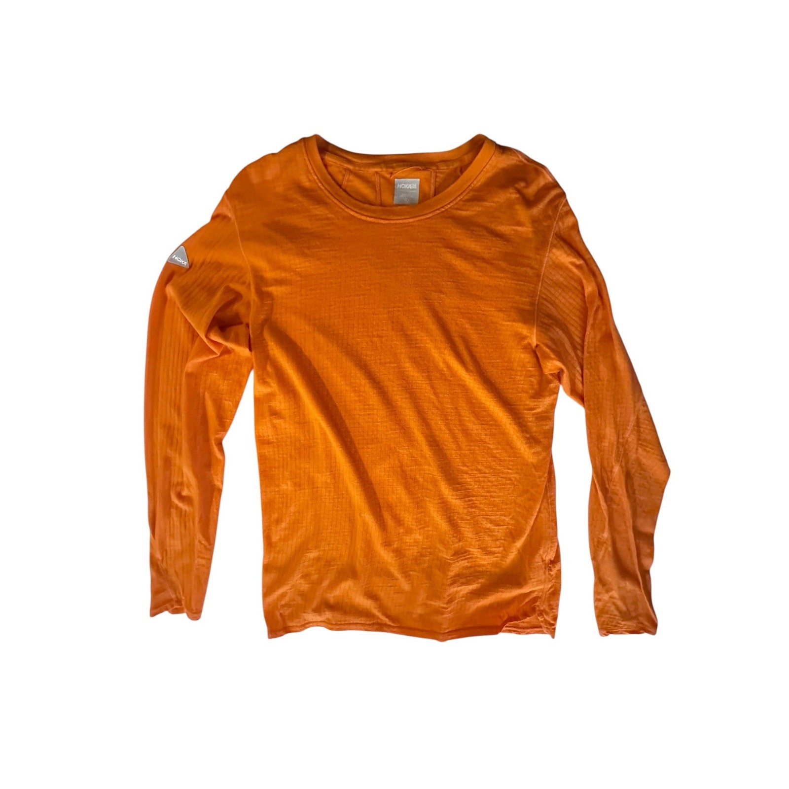 HOKA One One Orange Merino Wool Baselayer L Run Club Gorpcore Hiking Trail Shirt gallery