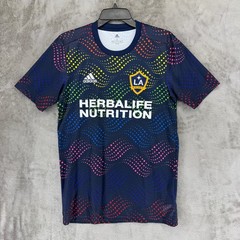 Adidas LA Galaxy Mens Small Pride Soccer Jersey Rainbow Dot Navy Blue MLS Shirt