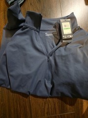 Under Armour Womens Blue 1/4 Zip Pullover Mock Neck Long Sleeve Loose L/G