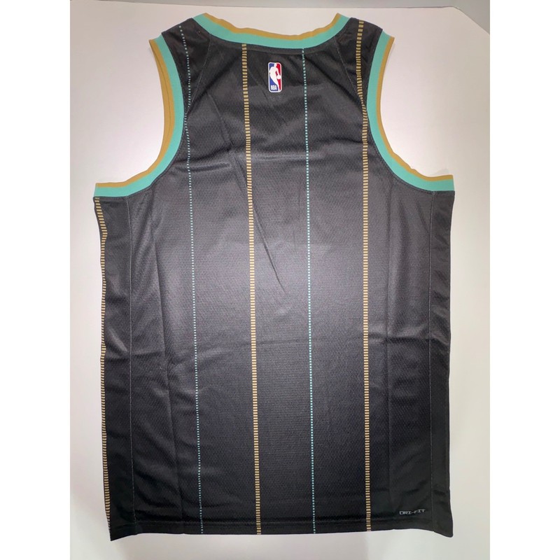 Jordan Charlotte Hornets City Edition Swingman Jersey Black Gold CLT Men LG 48 gallery